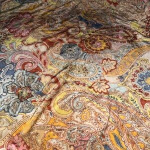 NEW Johnny Was Multicolor Paisley / Grey Reversible Travel Blanket/ Pillow